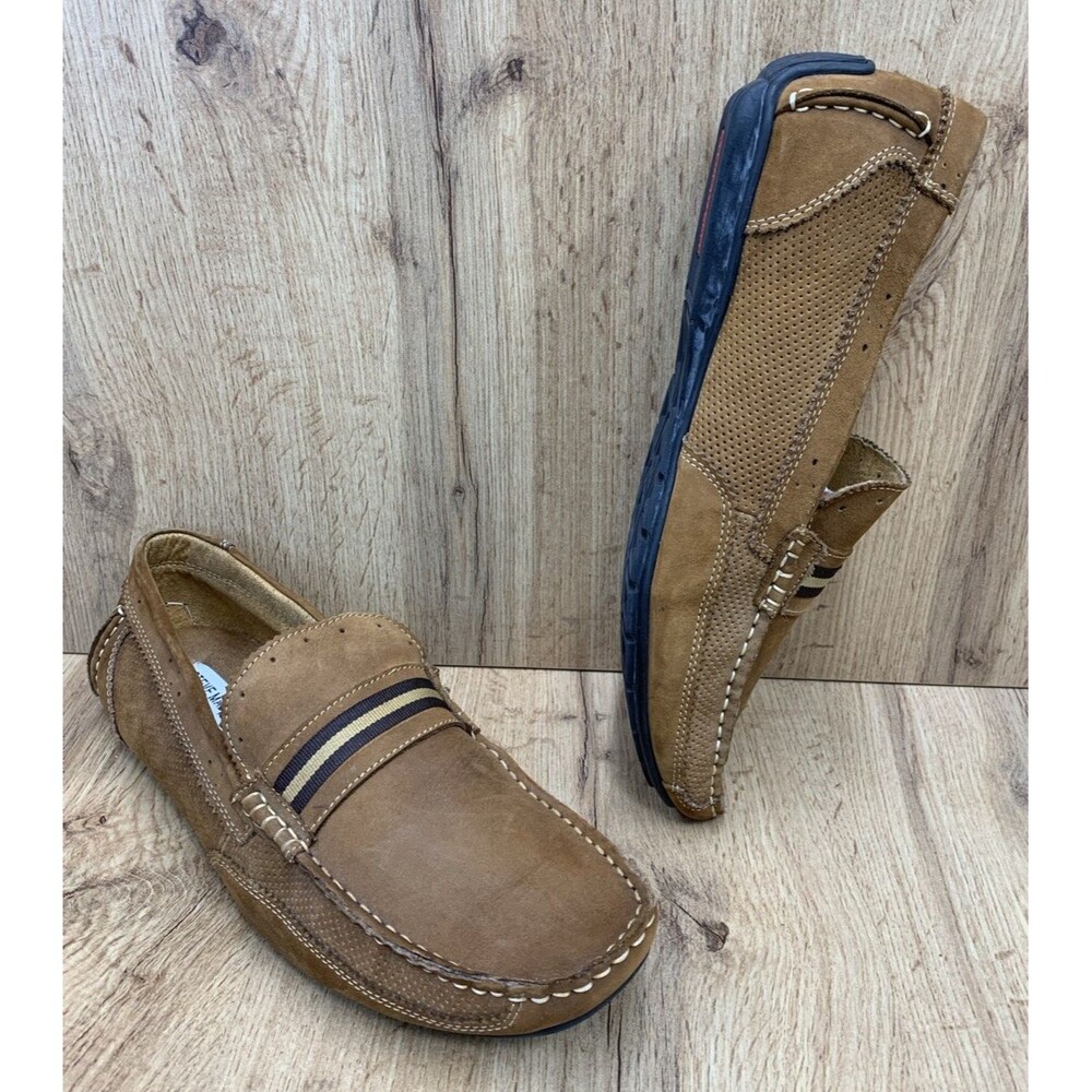 Steve Madden Gafney Casual Driving Moccasin Leather Loafers Size 11 Brown